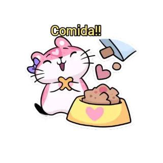 🥪 Comida!! chuột hamster, dễ thương, thức ăn, ăn, vui vẻ, thú cưng, hoạt hình telegram sticker