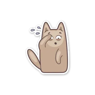 😰 gatto, infastidito, assonnato, cartone animato, animale, espressione, divertente, carino telegram sticker