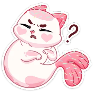 ❓ 고양이, 물음표, 혼란스러움, 스티커, 귀여운, 동물, 만화 telegram sticker