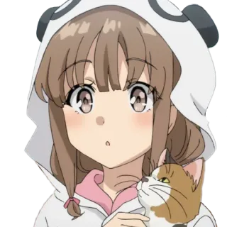 😯 Anime, Menina, Gato, Panda, Fofo, Desenho animado telegram sticker