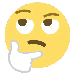 🤔 denken, emoji, nachdenken, frage, gesicht, ausdruck whatsapp sticker