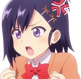 😠 anime, angry, cute, girl, cartoon telegram sticker