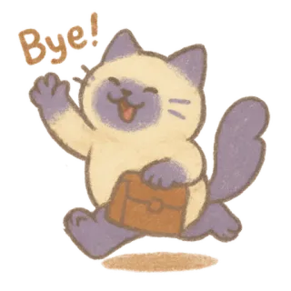 🐈‍⬛ Bye! chat, animal, au revoir, adieu, signe de la main, amical whatsapp sticker