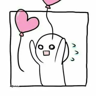 😂 Cartone animato, Cuore, Amore, Palloncino, Carino, Kawaii whatsapp sticker