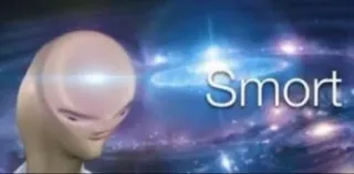 🧠 Smort Meme, Drôle, Intelligent, Alien, Humour whatsapp sticker