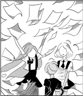 🎊 manga, anime, paper, characters, artwork, black and white telegram sticker