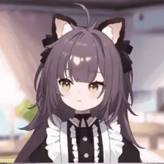 ☺ Anime, Neko girl, Maid, Kawaii, Manga, Mignon whatsapp sticker