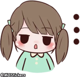 😶 @MHStickers стикер, мультфильм, девушка, милый telegram sticker