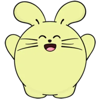 😄 Coniglio, Coniglio, Animale, Cartone animato, Carino, Kawaii whatsapp sticker