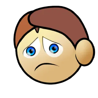 😕 грустный, эмодзи, расстроенный, мультик, лицо, плачущий, выражение telegram sticker