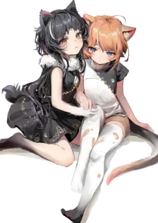 😸 anime, ragazza gatto, carino, kawaii, amici, opera d'arte telegram sticker