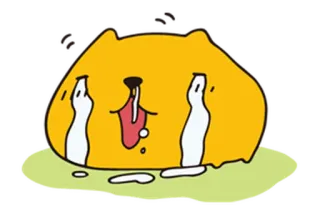 😭 chorando, triste, desenho animado, amarelo, lágrimas, kawaii, bolha telegram sticker