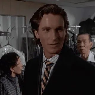 😄 Patrick Bateman American Psycho Патрик Бэйтмен, Американский психопат, фильм, бизнес, финансы, 1980-е whatsapp sticker