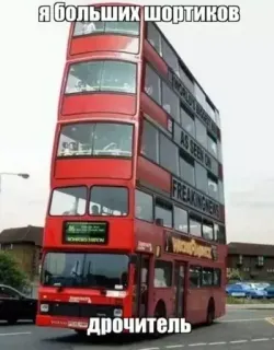 🏄 Я больших шортиков
AS SEEN ON FREAKINGNEWS
дрочитель ônibus de dois andares, humor, meme, russo, ofensivo whatsapp sticker