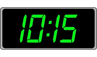 📟 10:15 clock, time, digital, numbers, green telegram sticker
