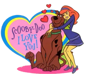 ❤ Scooby-Doo Scooby-Doo I LOVE YOU! การ์ตูน, สุนัข, มิตรภาพ, ความรัก, สกูบี้ดู, แดฟนี telegram sticker