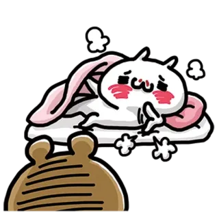 ✳️ мультфильм, персонаж, иллюстрация, кролик, снег, краб telegram sticker
