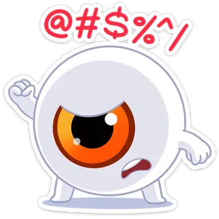 ⭐ @#$%^/ злой, мультфильм, монстр, глаз, стикер, расстроенный telegram sticker