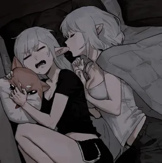 ⛓ アニメ, キス, 女の子, カップル telegram sticker