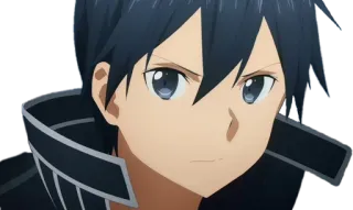 😕 Kirito Sword Art Online anime, sword art online, kirito, character, japanese animation telegram sticker