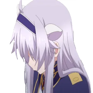 😑 Anime, Personaggio, Capelli Bianchi, Femmina, Adesivo, Cartone Animato telegram sticker