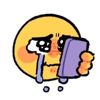🦦 Emoji, Pleurs, Triste, Téléphone, Art numérique, Dessin animé telegram sticker