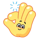 👌 hand, gebaar, oké, cartoon, emoji whatsapp sticker