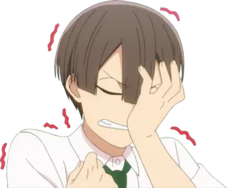 🤦‍♂️ anime, zszokowany, zdenerwowany, chłopak, kreskówka, sfrustrowany, zestresowany telegram sticker