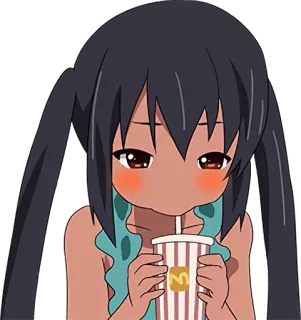 😳 anime, girl, drinking, cute, cartoon telegram sticker