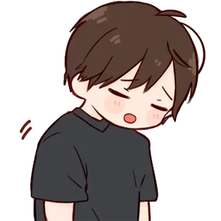 😔 anime, cartoon, tired, sleepy, character, sad telegram sticker