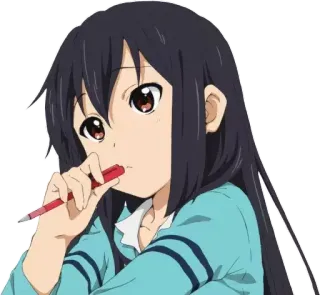🤔 Akiyama Mio K-On! Anime, Garota, K-On, Mio Akiyama, Escola, Música whatsapp sticker