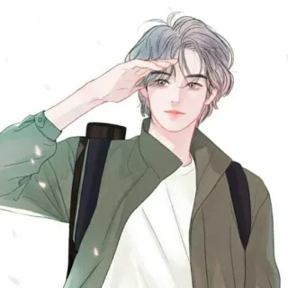 😊 คน, ผู้ชาย, คำนับ, อนิเมะ, กระเป๋าเป้, เสื้อแจ็คเก็ต telegram sticker