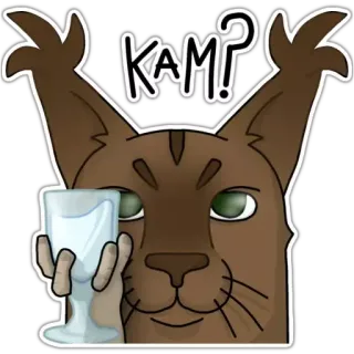 🥛 KAM? แมว, เครื่องดื่ม, แอลกอฮอล์, แก้ว, ตลก telegram sticker