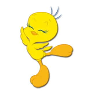 😀 Tweety Bird Tweety, kreskówka, naklejka, żółty ptak, Warner Bros., Looney Tunes telegram sticker