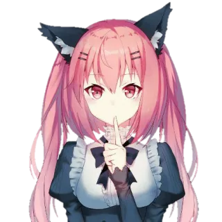 😼 Аниме, Девушка, Кошка, Горничная, Тсс telegram sticker