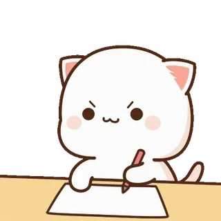 💬 кот, письмо, карандаш, злой, мультфильм, милый telegram sticker
