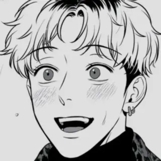 😃 マンガ, アニメ, キャラクター, 笑顔, イヤリング telegram sticker