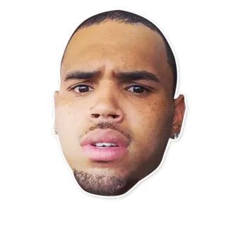 😨 Chris Brown chris brown, chanteur, célébrité, personne, visage telegram sticker