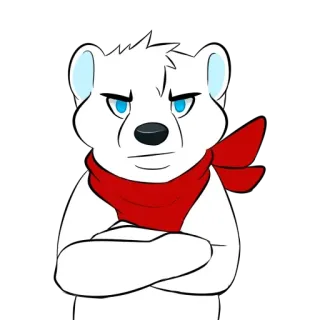 😞 Eisbär, Cartoon, Figur, Tier, Aufkleber whatsapp sticker