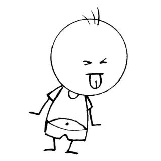 😮 monigote, dibujos animados, lengua, grosero, tonto, dibujo whatsapp sticker