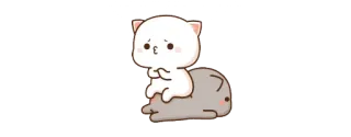 🙅 猫, 桃, 可愛い, 動物, かわいい telegram sticker
