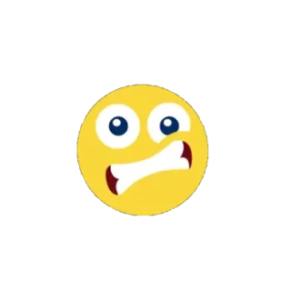 😬 emoji, enfadado, gracioso, expresión, amarillo whatsapp sticker