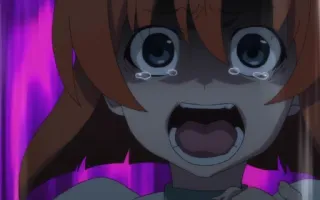😱 anime, llorando, asustada, emocional, triste, pelo naranja, chica whatsapp sticker