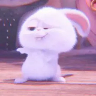 🐰 Snowball The Secret Life of Pets rabbit, cute, animal, bunny, cartoon character, white whatsapp sticker