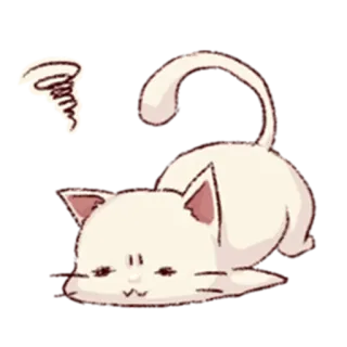 😞 kot, wyczerpany, słodki, kreskówka, zwierzę, naklejka telegram sticker