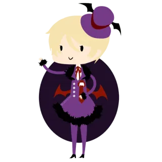 ✋ Anime, Cartoon, Süß, Kawaii, Fledermaus, Vampir, Halloween, Figur telegram sticker