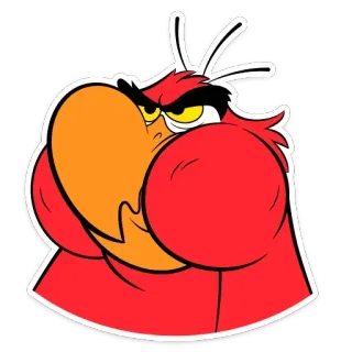 😡 cartoon, angry, red, bird, character telegram sticker