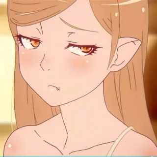 🎭 Anime, Mädchen, gelangweilt, Elf, süß, Monogatari telegram sticker