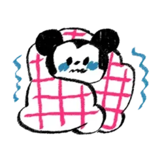 😵 Mickey Mouse Cartone animato, Disney, Triste, Freddo, Coperta, Topolino whatsapp sticker