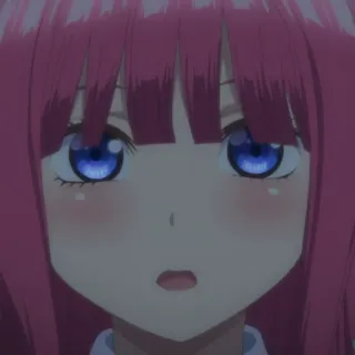 😯 Anime, Menina, Cabelo rosa, Olhos azuis, Fofa telegram sticker
